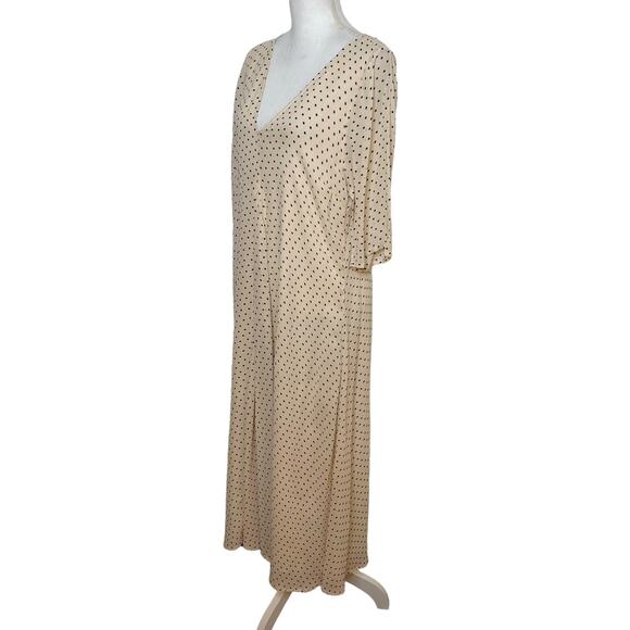 GANNI Maxi Dress Polka Dot V-neck Flowy Viscose Sustainable Size EU 40- US 10 - Picture 5 of 12